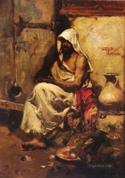 Un Arabe Examinando Una Pistola 画家 ホアキン・ソローリャ Oil Paintings